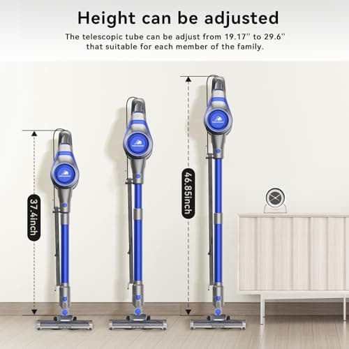 Intercleaner 23Ft Corded Vacuum Cleaner, with LED Headlights & Large Dust Cup, Powerful Suction for Hard Floors & Carpets, Adjustable Stick, Perfect for Pet Hair, Wall Mount Storage