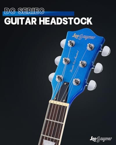 Leo Jaymz 39 Inch Solid Body Electric Guitar - Poplar Wood Body，Maple Neck and Laurel Wood Fretboard (Navy Blue)