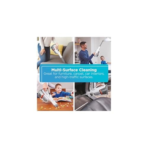 BLACK+DECKER Dust Buster Hand Held Vacuum Cordless Rechargeable, Portable Vacuum for Car, Extended Runtime, Powerful Suction, Extra Long Crevice Tool, AdvancedClean+ (HHVK320J10)