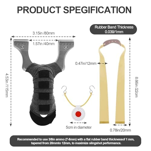 Slingshot, Hunting Slingshots for Adults,Professional Stainless Steel Sling Shot & Outdoor Shooting Practice, High Velocity Catapult with 100 Ammo Balls, 6 Bands, 2 Targets & Tactical Pouch