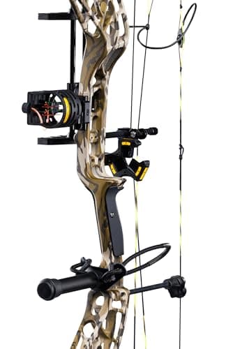 Bear Archery Adapt 2 Ready to Hunt Compound Bow Archery Set with Archery Accessories Including IMS V-Biscuit Rest, 4 Pin Sight, & Stabilizer, 24”- 31” Draw Length, Up to 320 FPS