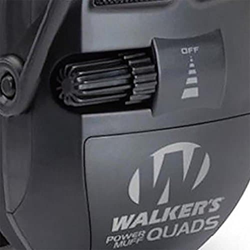 WALKER'S Ultimate Power Muff Quads - Hearing Protection Noise Reduction 26dB NRR Hunting Gun Range Shooting Electronic Earmuffs with AFT, 2 AAA Batteries Included