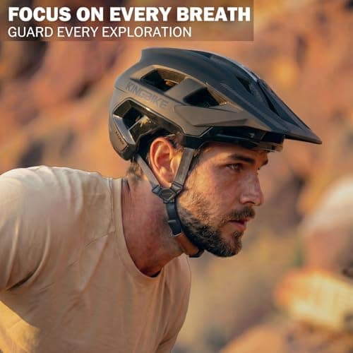 KINGBIKE NTA-8776 Mountain Bike Helmet Professional Ebike Helmets with 3-Level Adjustable Visor & Camera Mount E-MTB Helmet for Adults Men Women Youth E-Bike Safety Certified
