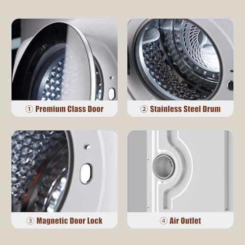 Auertech Portable Washer and Dryer Combo Set, 1.8 CU.FT Portable Clothes Dryers with Boot Dryer, 18 lbs Fully Automatic Washing Machine, 7 Wash Cycles, Compact Washer and Dryer for Apartment, RV, Dorm