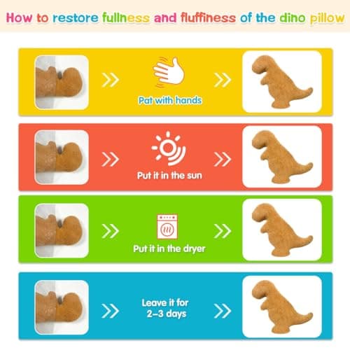 Dino Nuggets Pillow Plush, Dinosaur Chicken Plush Nuggets Pillow for Funny Birthday Gifts, Cute Funny Stuffed Animals for Boy and Girl, Dinosaur Gifts for Kids Teens and Adults (Tyran Rex, Small) B0CT2MFJ23