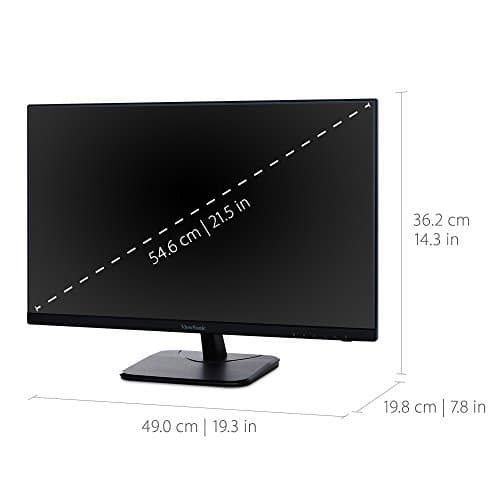 ViewSonic VA2256-MHD 22 Inch 1080p Monitor, IPS Display with FreeSync for Smooth Home and Office Viewing, HDMI, DisplayPort, and VGA Inputs