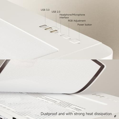 LXZ Gaming PC Desktop - Ryzen 7 9700X, Radeon RX 9060 XT 16GB, 32GB DDR5 RAM, 2TB NVMe 4.0 SSD, 850W PSU - Ready for 1440p & 4K 8K Gaming, VR, and Streaming Tower Computer (White)