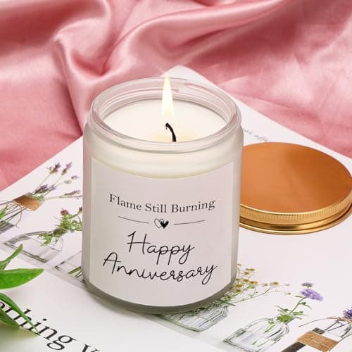 Happy Anniversary Couple Gifts - 10th, 25th, 40th, 50th Wedding Anniversary Candle Gifts for Him, Her, Husband, Wife - 7oz Lavender Soy Wax Scented Candle