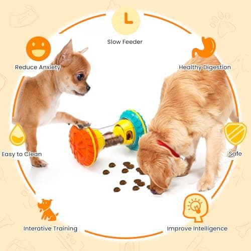 BoYoYo Interactive Dog Toys, Dog Puzzle Toys for Smart, Dog Enrichment Toy to Keep Them Busy, Treat Dispensing Toy Slow Puzzles Feeder, Yellow B0D4V9V39Y