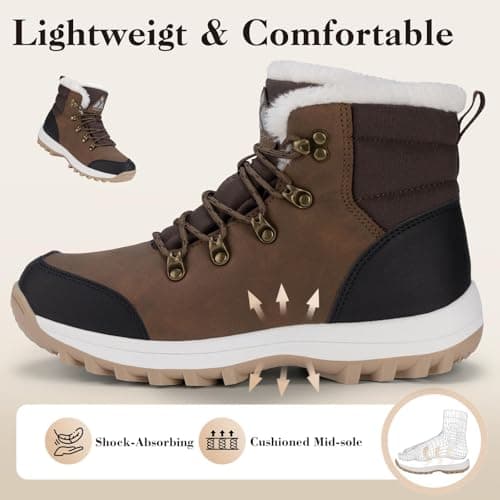 Mishansha Winter Boots for Women Water-Resistant Warm Snow Boots with Fur Lining Non Slip Sole for Outdoor Cold Weather Hiking Walking Trekking