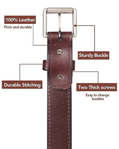 KOSIBATE Leather Gun Belt for Men - Heavy Duty EDC Belt, Concealed Carry CCW Belt- 1.5-Inch Width, 14 OZ Leather