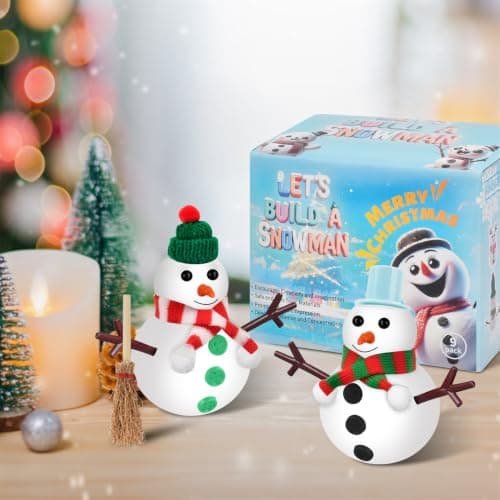 Christmas Xmas Birthday Gifts for Teen Boys Girls,Easy-to-Shape Air Dry Modeling Clay,Encourages Creativity&Motor Skills Christmas Crafts Stocking Stuffers for Kids,9 Pack Clay Build Snowman Kit B0FC2LQDQP