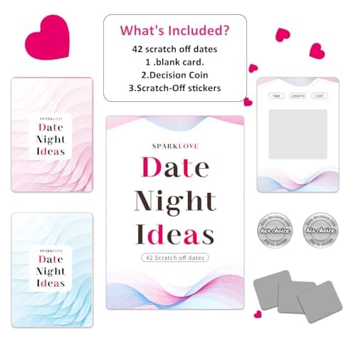 Couple Gifts and Valentine Day Gifts, Date Night Ideas Cards, 42 Romantic Scratch Off Date Card Gifts for Couples, Gifts for Girlfriend and Boyfriend, His or Her Gifts, Gifts for Wife, Husband