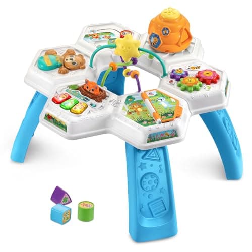 VTech Buzz and Learn Activity Table with Seven Interactive Play Zones, Blue