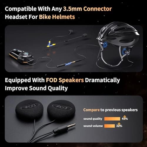 Fodsports FX8 PRO Motorcycle Bluetooth Intercom, 10-Rider Group Helmet Communication System, Music Sharing, Universal Wireless Interphone（APP/Waterproof/Stereo Music/GPS/2 Mics） (Double Pack)