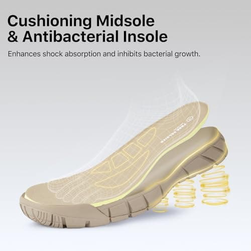 FREE SOLDIER Men's Durable Work Boots 6 Inches Lightweight Waterproof Hiking Boots Suede Leather Tactical Boots