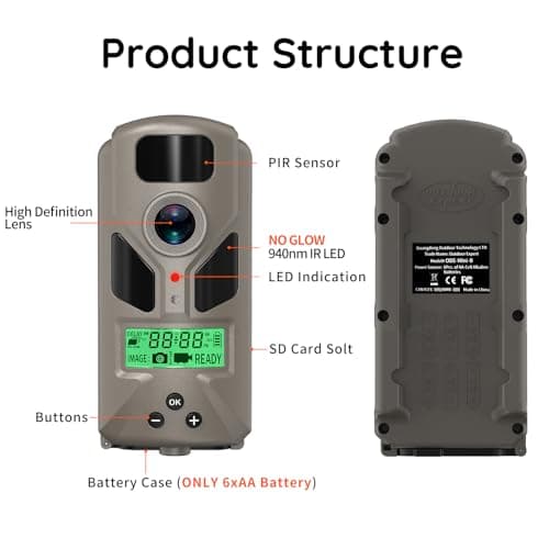 20MP Mini Trail Camera 1080P Hunting Trail Camera with No Glow 940nm Night Vision Motion Activated IP66 Waterproof,80ft Illumination Range Hunting Game Cam for Wildlife Monitoring- Grey-(2 Packs)