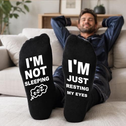Personalized Fathers Day Gift for Dad Husband, Christmas Stocking Stuffers for Men; Comfortable and Soft Novelty socks Niorasen Birthday Gifts for Men Husband Gamer Teen Boys, Cotton Funny Socks B0D5LZSVSV