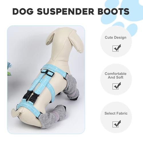 Dog Suspender Boots, Adjustable Suspender Boots for Dogs, Soft & Warm Dog, Dust-Proof for Winter, Outdoor Walking Shoes, Paw Protector for Small Medium Dogs