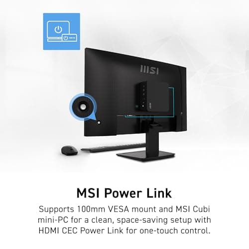 msi PRO MP273Q E7 27-inch IPS 2560 x 1440 (QHD) Computer Monitor, 75Hz,Adaptive-Sync, HDMI, DP Port, VESA Mountable, Tilt, Speaker, 1ms, Black