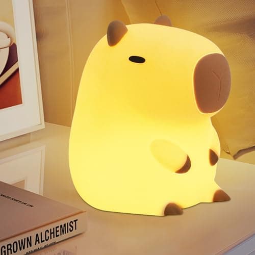 YuanDian Capybara Night Light - Adorable Silicone Lamp for Kids, Babies, Adults | Cute Capybara Gift, Nursery Bedroom Decor B0CQP7MPC1