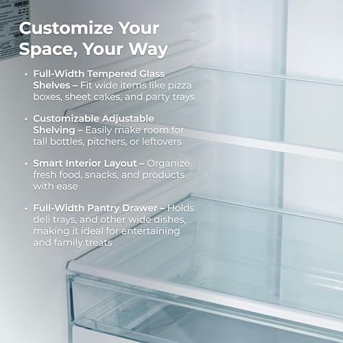 Kenmore 36" French Door Refrigerator with Freezer - Accela Chill, Adjustable Shelving, Humidity Controlled Crispers, ENERGY STAR Certified, 20.3 cu. ft. Capacity, Fingerprint Resistant Stainless Steel