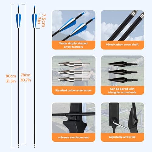 Recurve Bow and Arrow Set，Takedown Recurve Bows Archery for Adults Left and Right Hands 40lbs Archery Set