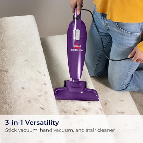 Bissell 20334 Featherweight Stick Vacuum Lightweight Bagless Vacuum, Purple