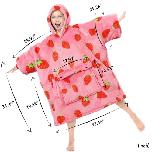 Narecte Kids Hoodie Blanket Birthday Gifts for Girls Year Old Girl Toddler Wearable Blanket Hoodie Kids Oversized Ideas Teen