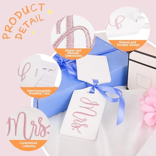 Bridal Shower, Engagement & Wedding Gifts – Personalized Registry Essentials for Just Married Newlyweds Chelmon Mr and Mrs Tags for Couples, Bride Groom Honeymoon Travel Gifts B07SSFDVMZ