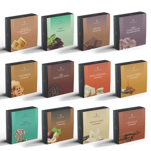 Hot Chocolate Gift Sets - 12 Days, Hot Chocolate Gift |Small Gifts |Hot Chocolate Mix |Gourmet Hot Chocolate Set |Hot Chocolate Gift Sets |Gifts For Women, Kids, Men