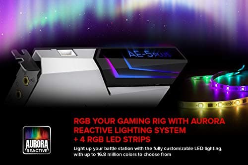 Creative Sound BlasterX AE-5 Plus Pure Edition SABRE32 Ultra-Class 32-bit/384kHz PCI-e Gaming Sound Card and DAC with Dolby Digital and DTS, Xamp Discrete Headphone Bi-amp, 122dB SNR, RGB LED Strips
