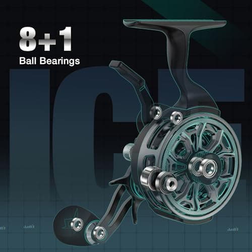 Piscifun ICX Carbon Ice Fishing Reel, Structure Upgrade Magnetic Drop System Inline Ice Fishing Reel, Free-Spool Bidirectional Lever, 3.2:1 High Speed, 8+1 Shielded BB, CNC-Machined Ice Reel