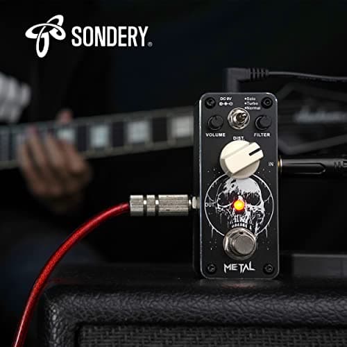 Sondery Metal Distortion Pedal for Electric Guitars, 3 Modes of Solo Turbo and Normal, Warm Smooth Wide Range of Vintage Distortion Sound, Mini Effect Pedal True Bypass, Art Design Series