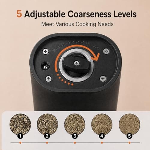 Electric Salt and Pepper Grinder Set, Rechargeable Automatic Salt and Pepper Shakers, Adjustable Coarseness Pepper Grinder with Led, Kitchen Appliances Gifts for Mom(Blackwhite) B0BQYVNKRV