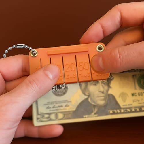 2 Pcs Plastic Click Pocket Money Brailler Braille Label Maker Braille Gifts for The Blind and Visually Impaired Traveling Shopping