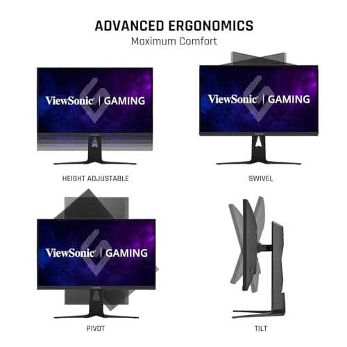 ViewSonic XG2736-2K 27 Inch 1440p Gaming Monitor, IPS with 240Hz and 0.5ms for Pro-Level Gameplay, FreeSync Premium and G-Sync Compatible, Advanced Ergonomics, 65W USB-C, HDMI, and DisplayPort Inputs