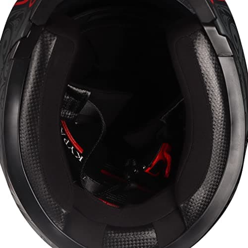 KYPARA Full Face Motorcycle Helmet with Internal Tinted Visor & DOT Approved for Moped ATV Cruiser Scooter (Matt Black, Large)