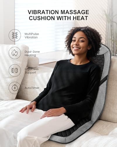 COMFIER Back Massager with Heat,Massage Chair Pad,Massage Seat Cushion with Adjustable Lumbar Support,Back Massage for Pain Relief,Chair Massager for Recliner,Father‘s Day Gift for Dad