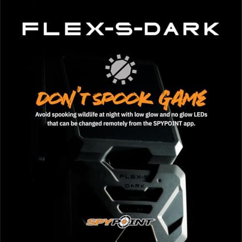 SPYPOINT Flex-S-Dark Ultimate Pack with SD Card + LIT-22 - Solar Cellular Trail Camera – Built-in Solar Panel, 40MP Photos, 1080p Videos + Sound, No-Glow Game Camera, Night Vision, Trail Cam