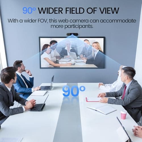 EMEET 1080P Webcam with Microphone, C960 Web Cam, 2 Mics, 90° FOV, USB Type-A & A-to-C Adapter, Plug&Play Computer Camera for Online Calling, Zoom/Teams/Facetime, Switch 2 Camera Support, 2025 Version