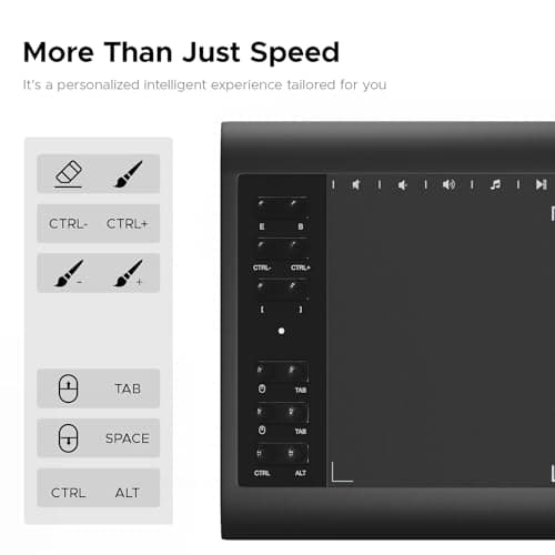 Graphic Drawing Tablet, Digital Sketch,Design for PC and Computer/Pad-12 Hot Keys, Compatible Windows/MAC/Android,The Adjustable Ergonomic Stand,16384 Upgrade Levels Battery-Free Pen,ienRon 10x6.25