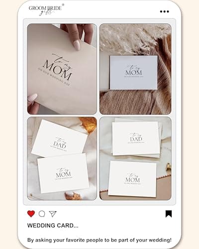 Set of 2 Wedding Day Card for Parents, To My Dad and Mom On Our Wedding Day, Parents Of The Bride/Groom Gifts. （Dad/Mom A）