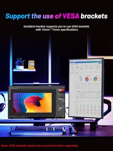 4K Portable Monitor 18.5" 3840x2160 UHD USB-C HDMI for Laptop, 1000:1, 100%sRGB, Built-in Stand & VESA Mount, 8Bit IPS Computer Gaming Display Travel Monitor for Desktop Mac Phones Tablet PS5/4 Switch