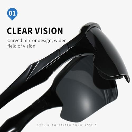 Sports Sunglasses for Men & Women - UV400 Protection, Night Driving, Cycling, Running, Outdoor Activities