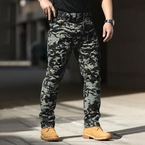 Generic Tactical Cargo Pants for Men Stretch Water Resistant Ripstop Pants Outdoor Lightweight Work Hiking Pant with Pockets