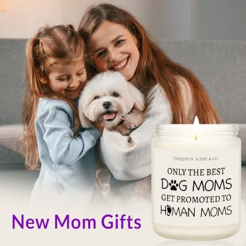 Funny Dog First Time New Mom Gift for Pregnant Women, Pregnancy Mothers Day Gift, Moms to Be Gifts Lavender Scented Candle Best Expecting Mom Gifts, 7oz Lavender Soy Candle Jar for Mom to Be B0H8C3MLMN