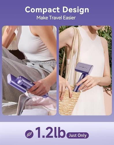 Portable Travel Steamer for clothes - 1200W Clothes Steamer Handheld Remover Fabric Clothing Wrinkles, 15s Fast Heat-up Garment Steamer, 120V Countries Steam iron for Home, Travel