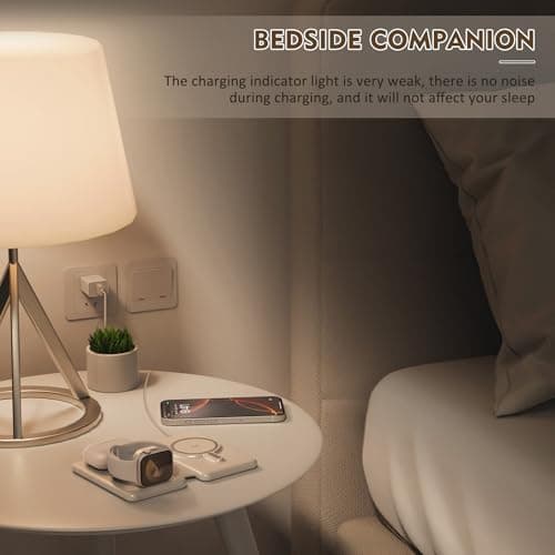 Magnetic Wireless Charger for iPhone: 3 in 1 Travel Charging Station for Apple Devices for iPhone 17 Air 16 15 14 13 12 Pro Max Plus - Foldable Charging Pad for Apple Watch Series & Airpods 4 3 2 Pro