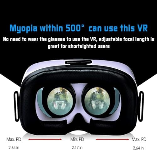 UMEEUTOO 2025 New VR Headset for iPhone & Android Phone, Virtual Reality Goggles for VR Game Video Movies, Education,Kids, Compatible with Phones 4.5"-6.3"